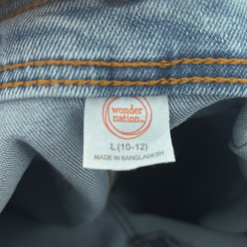 Girls Wonder Nation Wide Leg Light Wash Denim Jeans- L 10-12 - Picture 3 of 3